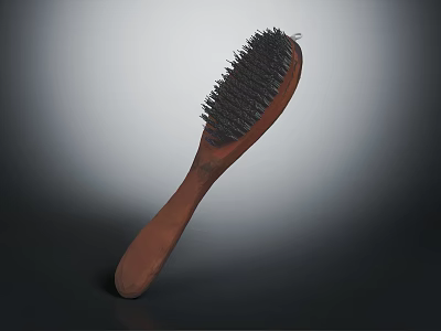 Wooden Handle Clothing Brush with Black Bristles for Garment Care and Fabric Cleaning 3d model