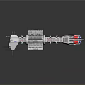 Futuristic Space Station Model With Multi Module Structure White Body And Red Sections