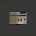 Vintage Office Appliance With Red Blue Green Buttons And Control Panel