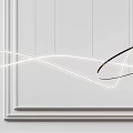 Modern Curved LED Chandelier Design For Interior With Decorative Wall Panels