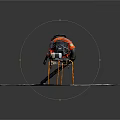 Professional Backpack Leaf Blower Orange And Black With Metal Stand On Concrete Floor