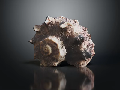 Decorative Ornament Set Featuring Conch Shell Natural Texture For Home Tabletop Decoration 3d model
