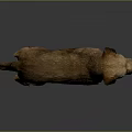 Lifelike Brown Dog Sculpture in Standing Pose with Detailed Features on Gray Background