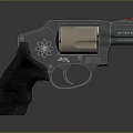 Classic Black Revolver With Engraved Flower Pattern On Grip And Metal Cylinder Design Features