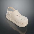 White Casual Clogs With Platform Sole And Perforated Upper Design For Comfortable Everyday Wear