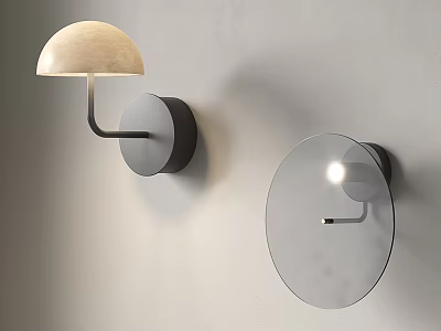 Modern Wall Lamps With Round Base Light Shade And Transparent Design Features 3d model
