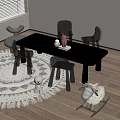 Modern Children's Table and Chair Game Table and Chair Learning Table and Chair 3d model