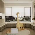 Modern Office Interior With Wooden Ceiling Slats Glass Partitions Reception Desk And City View Window