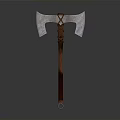 Medieval Battle Axe Featuring Metal Blade Wooden Handle And Decorative Wrapping Design