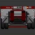 Red Hyundai Flatbed Trailer With Multi Axle And Transport Platform 3d model