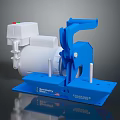 Roper Whitney Blue And White Industrial Metalworking Machine With Base And Motor