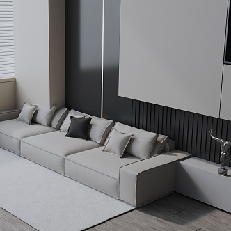 Modern three-seat sofa 3d model