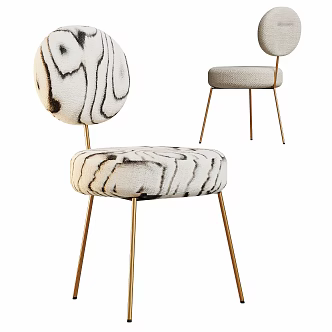 Modern Light Luxury Dining Chair Book Chair 3d model