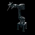Black Industrial Robotic Arm With Multiple Joints And Stable Base Structure 3d model