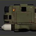 Green Military Weapon Featuring Red Accents White Component And Black Cable