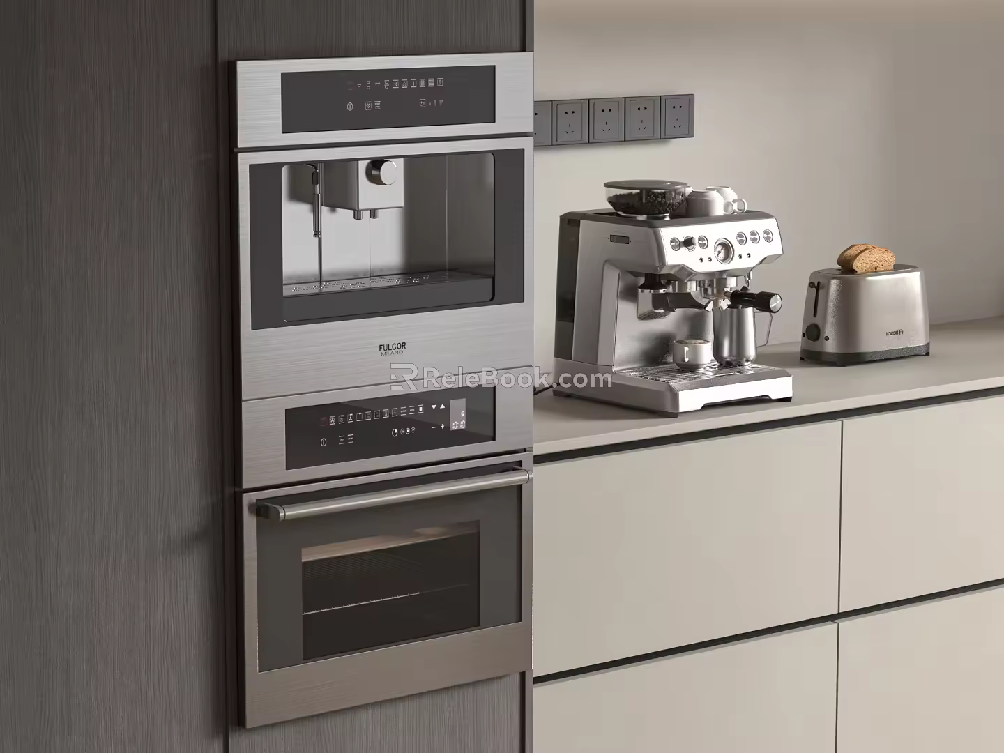 Direct drinking machine modern steaming oven direct drinking machine built-in steaming oven 3d model