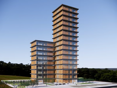 modern office building outdoor building office building high-rise office building 3d model