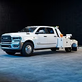 White Dodge Ram Heavy Duty Tow Truck With Towing Equipment And Functional Design