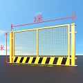 Yellow Construction Safety Barrier With Grid Mesh Design 3 Meters Length
