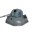 Naval Gun Turret Military Weapon System With Rotating Base And Metallic Structure