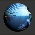 Modern Underwater World sky box background 3d model