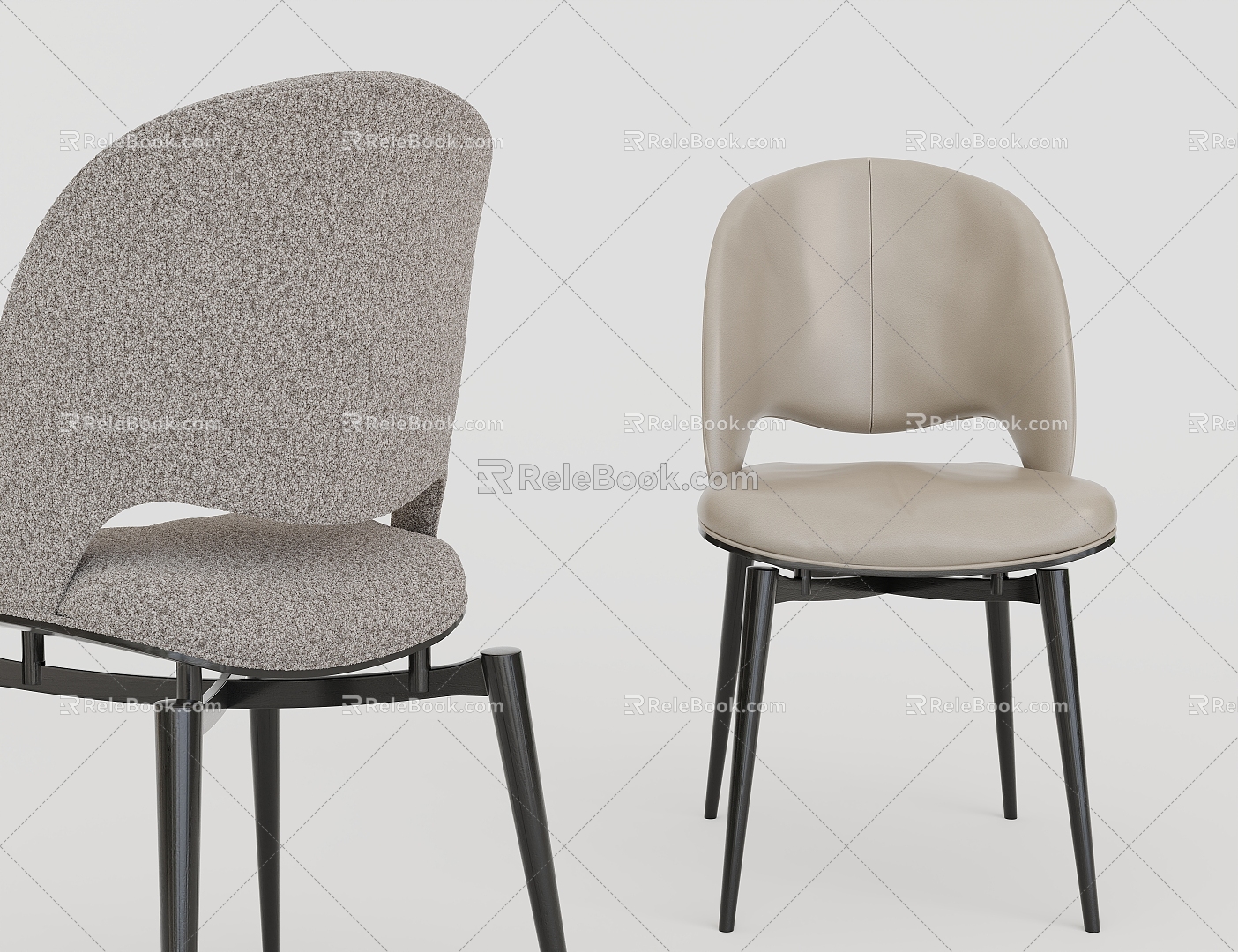 Soft Bag Light Luxury Dining Chair 3d model