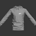 Casual Grey Hooded Sweatshirt with Long Sleeves and Front Pocket Design
