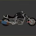 Custom Vintage Motorcycle With Leather Seat Chrome Exhaust And Black Body Design