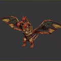Majestic Three Headed Dragon Game Movie Character With Golden Black Wings And Mythical Design