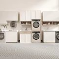 Modern Bathroom Cabinet Rack With White Finish Multiple Storage Cabinets And Marble Top