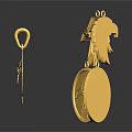 Gold Eagle Head Jewelry Pendants With Round And Heart Shaped Designs