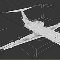 Dark Blue Jet Airliner With Aerodynamic Body Structure 3d model
