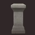 Gray Stone Architectural Column With Textured Surface And Solid Base 3d model