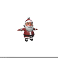 Festive Santa Claus Decorative Ornament Set With Red Outfit And White Beard 3d model