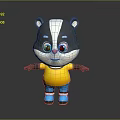Cute 3D Badger Cartoon Character With Yellow Shirt Blue Pants Big Eyes And Red Nose