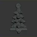 Decorative Gray Tree Shaped Ornament With Layered Curly Design Base And Top Circular Decoration