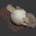 White Dome Structure On Rock Formation With Wooden Platform And Railings