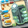 Cartoon Scene Featuring Colorful Building Layout Control Consoles Tower Structure Green Equipment And Blue Panels