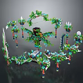 Cold weapons Sword Axe Hook Fork Spear Trident Melee Weapon Military 3d model