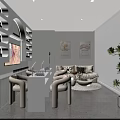 Modern Beauty Hair Salon Interior Design With White Decor Nail Station Sofa Plants And Paintings