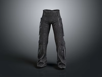 Stylish Cargo Pants With Multiple Functional Pockets For Casual Wear Fashion 3d model