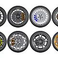 Car Tires With Various Stylish Alloy Wheel Designs And Color Options