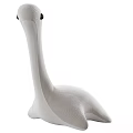 Two White Ostrich Plush Figurines With Soft Fluffy Base And Decorative Eggs 3d model