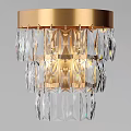Elegant Modern Wall Lamp With Layered Crystal And Gold Metal Frame