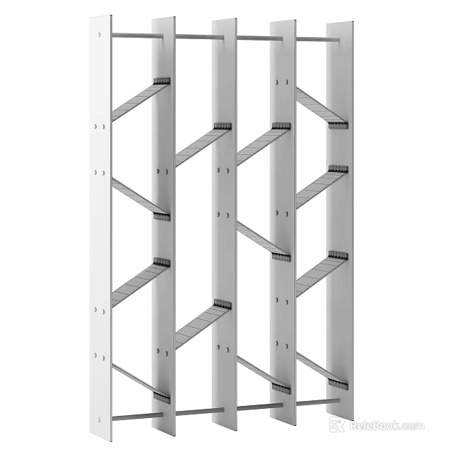 Industrial White Metal Multi Tier Storage Racks with Heavy Duty Structure 3d model