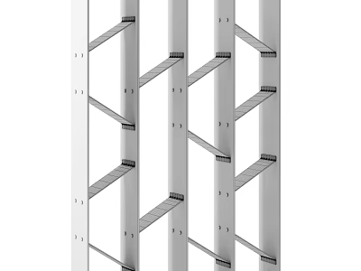 Industrial White Metal Multi Tier Storage Racks with Heavy Duty Structure 3d model