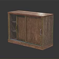Wooden Entryway Console Cabinet with Storage Doors and Open Shelves Natural Brown Finish Modern Design