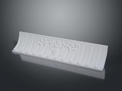 White Decorative Carved Molding With Intricate Patterns Shiny Surface And Elegant Design 3d model