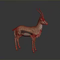 Realistic Gazelle With Long Horns And Brown White Coat Standing On Gray Surface