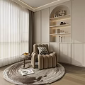 Leisure Chair Lazy Sofa Side Round Carpet 3d model